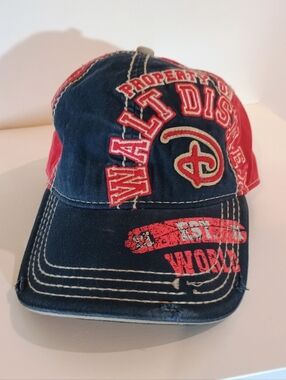 Y2K distressed Walt Disney Navy & Red Baseball Cap